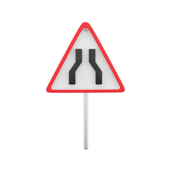 3D rendering of a road sign extending both sides. 3d rendering cartoon of road sign extending both side, icon. png