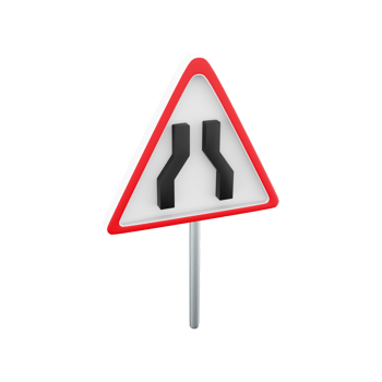 3D rendering of a road sign extending both sides. 3d rendering cartoon of road sign extending both side, icon. png