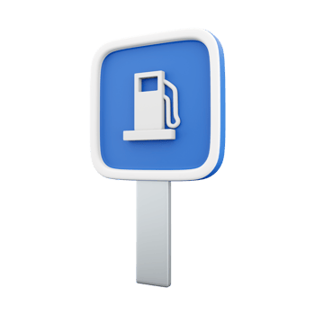 3d render fuel signs along the way.3d rendering fuel sign cartoon icon. png