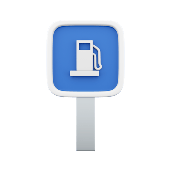 3d render fuel signs along the way.3d rendering fuel sign cartoon icon. png