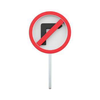 3d rendering Road sign icon, Road rules icon, No right turn. 3D rendering No right turn symbol cartoon icon. png