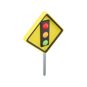 3d render Traffic signal symbol sign. stop ahead signs traffic light ahead warning.3d rendering svetofor cartoon icon. png
