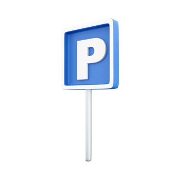 3d render Blue Parking sign. Isolated illustration. 3D render parking icon on white background. png