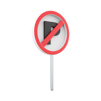 3d render traffic parking ban sign. 3d rendering traffic parking ban cartoon icon. png
