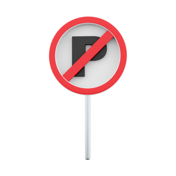 3d render traffic parking ban sign. 3d rendering traffic parking ban cartoon icon. png