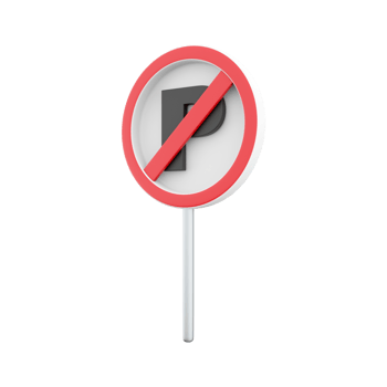 3d render traffic parking ban sign. 3d rendering traffic parking ban cartoon icon. png