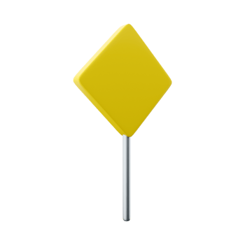 3d render icon two way traffic sign. U S. Two-way traffic sign 3d render cartoon icon on white background. png