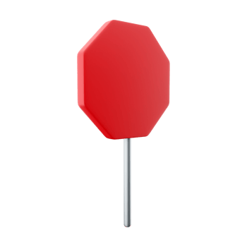 3d render red stop sign. The concept of warning. 3D render stop sign cartoon icon. png