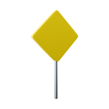 3D render icon Landslide, Caution falling rocks. 3d render falling rocks road sign icon. png