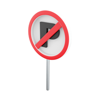 3d render traffic parking ban sign. 3d rendering traffic parking ban cartoon icon. png