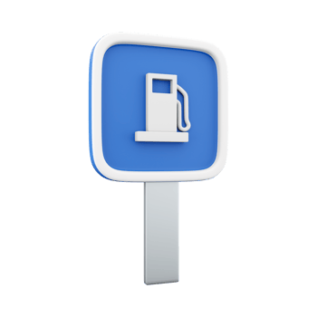 3d render fuel signs along the way.3d rendering fuel sign cartoon icon. png