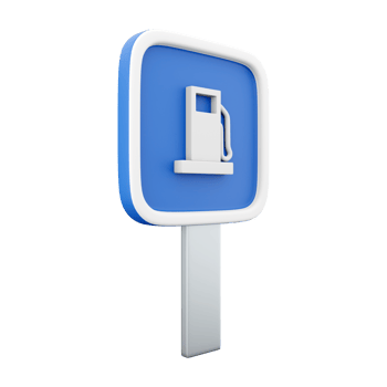 3d render fuel signs along the way.3d rendering fuel sign cartoon icon. png