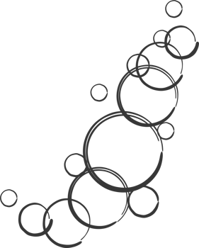 Bubbles of fizzy drink, air or soap. Vertical streams of water. Outline doodle illustration png