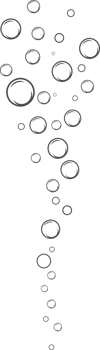 Bubbles of fizzy drink, air or soap. Vertical streams of water. Outline doodle illustration png