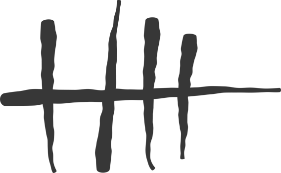 Tally marks. Counting sign on the walls of the prison. Notches for marking the days png