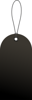 Black price or luggage tag of vintage shape with rope png