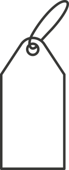 Price tag. Icon for sale or luggage. Outline label illustration png