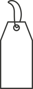 Price tag. Icon for sale or luggage. Outline label illustration png