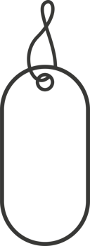 Price tag. Icon for sale or luggage. Outline label illustration png
