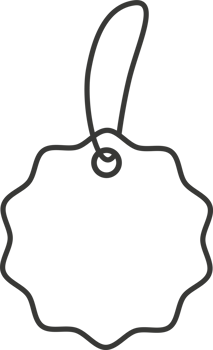 Price tag. Icon for sale or luggage. Outline label illustration png