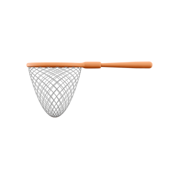 3d render butterfly net. 3d rendering equipment for catching butterfly. 3d render catcher on whitebackground. png