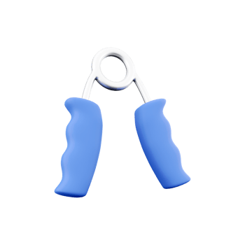 3d render hand gripper. 3d rendering hand strengthener. 3d render hand exercise equipment on white background. png