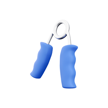 3d render hand gripper. 3d rendering hand strengthener. 3d render hand exercise equipment on white background. png