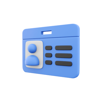 3d render Identity verification card icon. 3d render id card icon illustration isolated on white background png