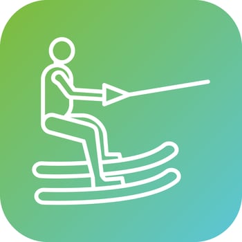 Barefoot Skiing Vector Icon Style