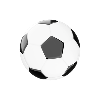 3d rendering black and white soccer ball icon. 3d render solid or hollow inside ball of elastic material icon. png