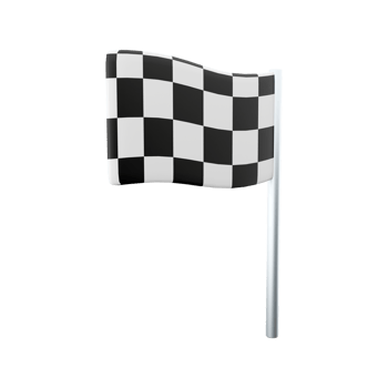 3d render racing flag icon. 3d render a special flag that is used in racing or motorcycle racing icon. png