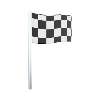 3d render racing flag icon. 3d render a special flag that is used in racing or motorcycle racing icon. png