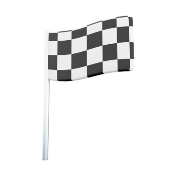 3d render racing flag icon. 3d render a special flag that is used in racing or motorcycle racing icon. png