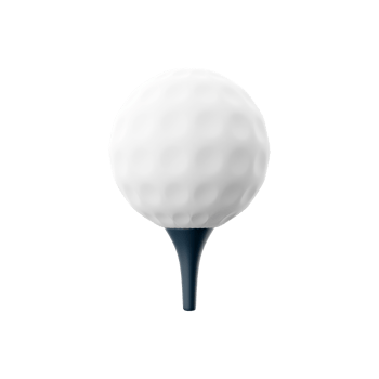 3d rendering white golf ball icon. 3d render Ball game with clubs, drive the ball along the paths and holes icon. Golf ball. png