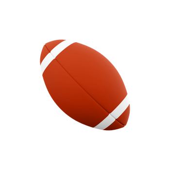 3d rendering brown american soccer ball icon. 3d render contact team sport game icon. American soccer ball. png