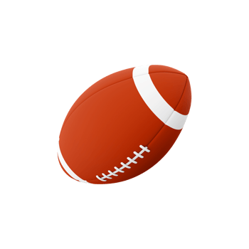 3d rendering brown american soccer ball icon. 3d render contact team sport game icon. American soccer ball. png