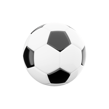 3d rendering black and white soccer ball icon. 3d render solid or hollow inside ball of elastic material icon. png