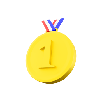 3d rendering first place gold medal icon. 3d render one of the types of medals used as an award icon. Gold medal. png