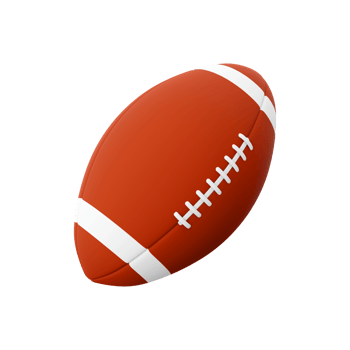 3d rendering brown american soccer ball icon. 3d render contact team sport game icon. American soccer ball. png