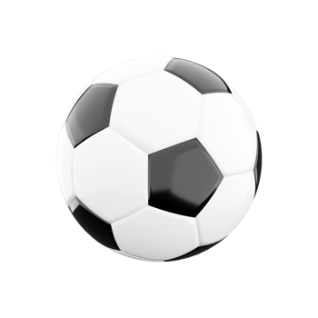 3d rendering black and white soccer ball icon. 3d render solid or hollow inside ball of elastic material icon. png