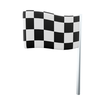 3d render racing flag icon. 3d render a special flag that is used in racing or motorcycle racing icon. png