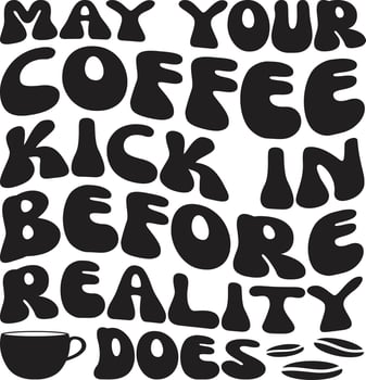 Retro Coffee T-shirt Design, Wavy T-shirt Design vector