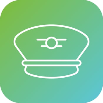 Captain Cap Vector Icon Style