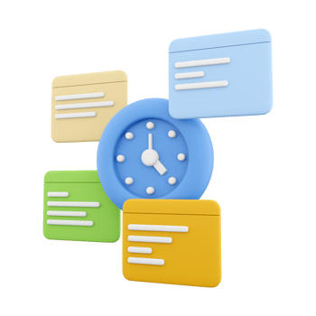 3d rendering clock and notifications icon. 3d render alarm clock and chat box icon. Clock and notifications. png