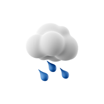 3d rendering rainy weather icon. 3d render cloud with rain. Rainy weather. png
