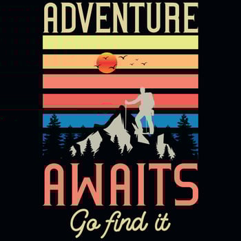 Mountain hiking graphics tshirt design vector