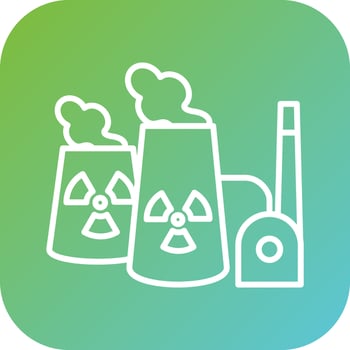 Nuclear Power Plant Vector Icon Style