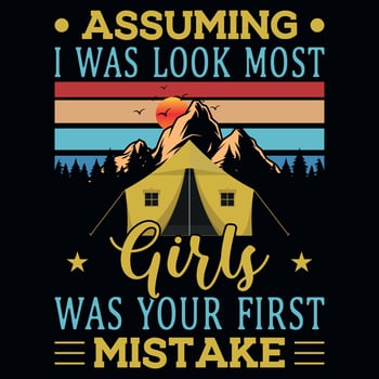 Mountain camping graphics tshirt design vector