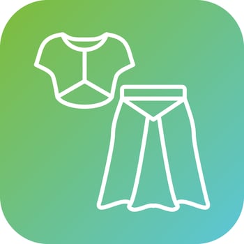 Woman Dress Vector Icon Style
