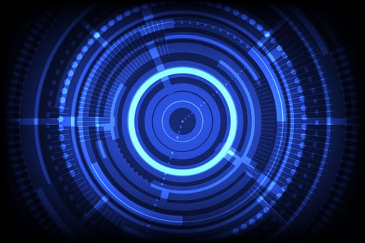 Abstract technology innovation circle sci-fi concept background. vector